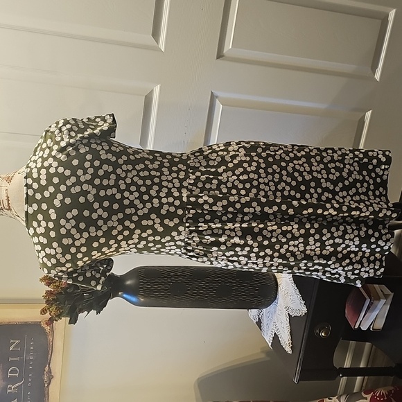 Classic Boden Cotton Green and White Polka Dot Midi Dress, Excellent Condition - Picture 4 of 9